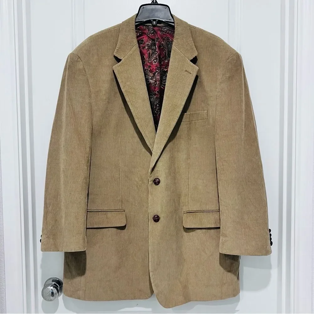Lauren Ralph Lauren Men’s 100% Cotton Corduroy Blazer/Sports Coat Sz. 46L Camel